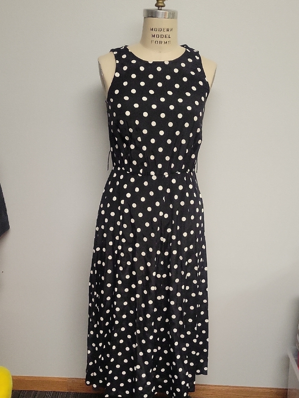 My Michelle Black Midi Dress with White Polka Dots